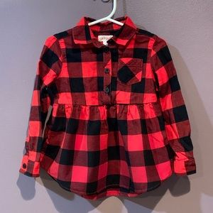 Buffalo Plaid Peplum Top - 3T